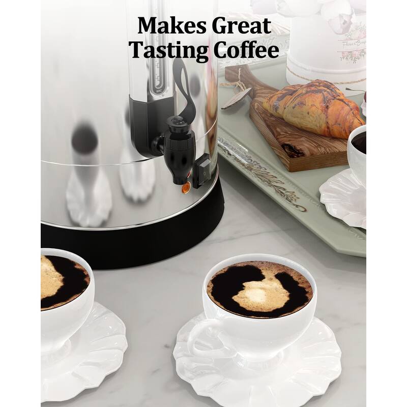 Commercial Coffee Urn, [Quick Brewing] [Food Grade 304 Stainless Steel] Large Coffee Maker for Church