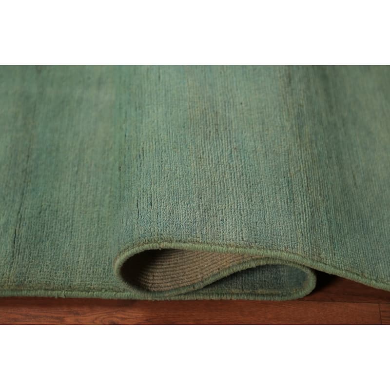 Green Gabbeh Modern Area Rug Handmade Wool Carpet - 4'10" x 6'7"