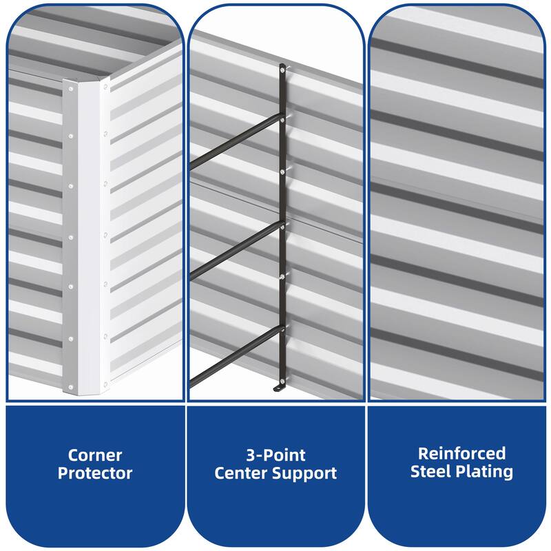 Silver Raised Garden Bed Kit for Vegetables, Flowers, Herbs-Set of 2