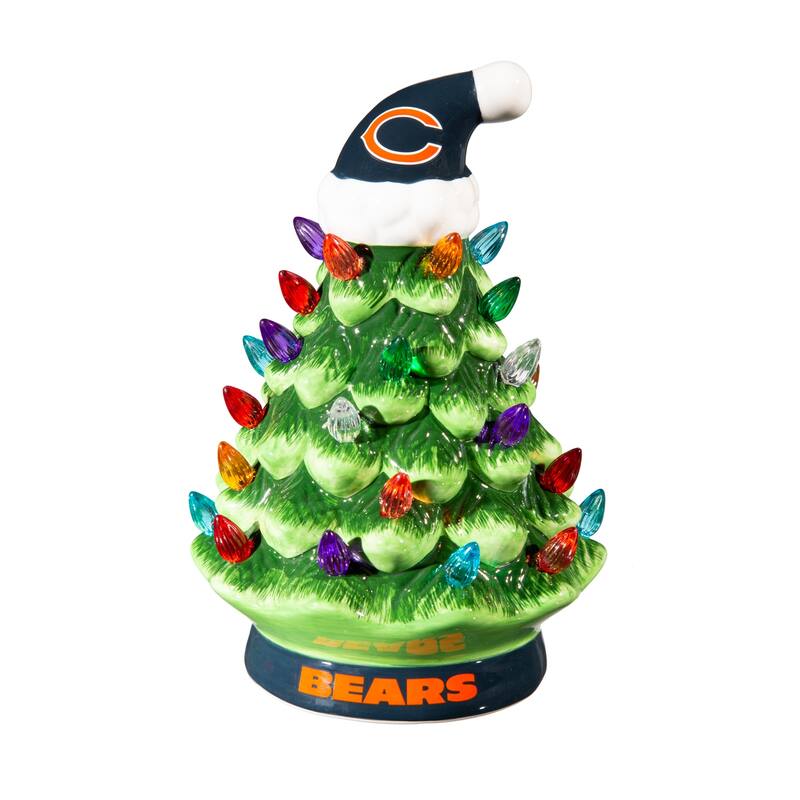 8" LED Ceramic Tabletop Christmas Tree, Chicago Bears