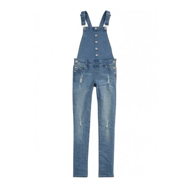 Shop Justice Girls Button Front Overall Jeans 5 Free Shipping