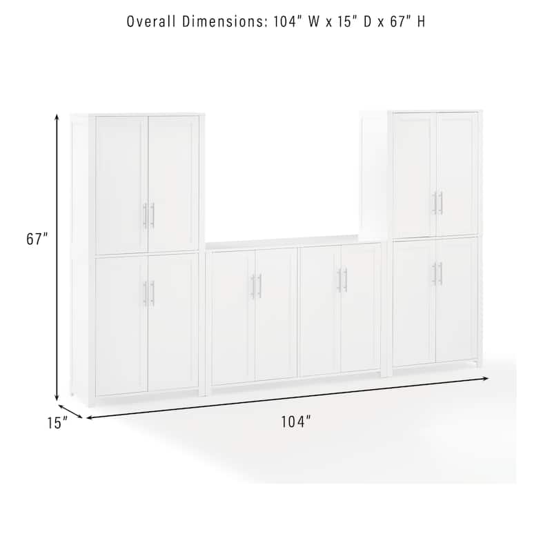 Crosley Savannah 3-Piece Sideboard And Pantry Set