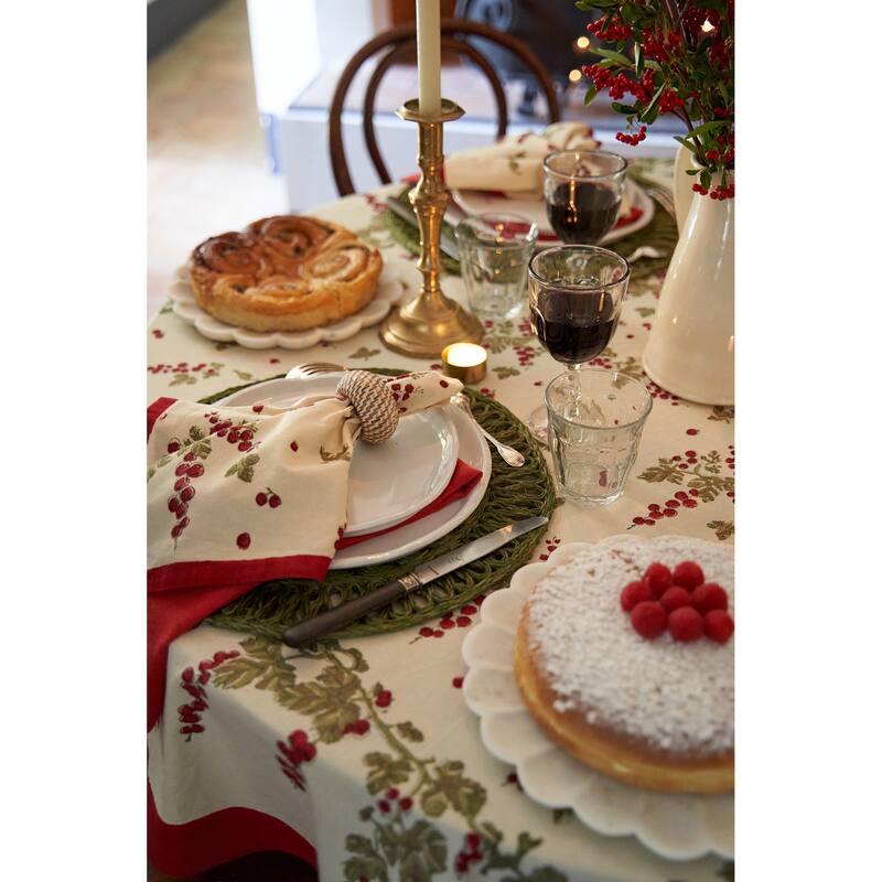 Gooseberry Red/ Green 19x19-inch Cotton Napkins (Set of 6)