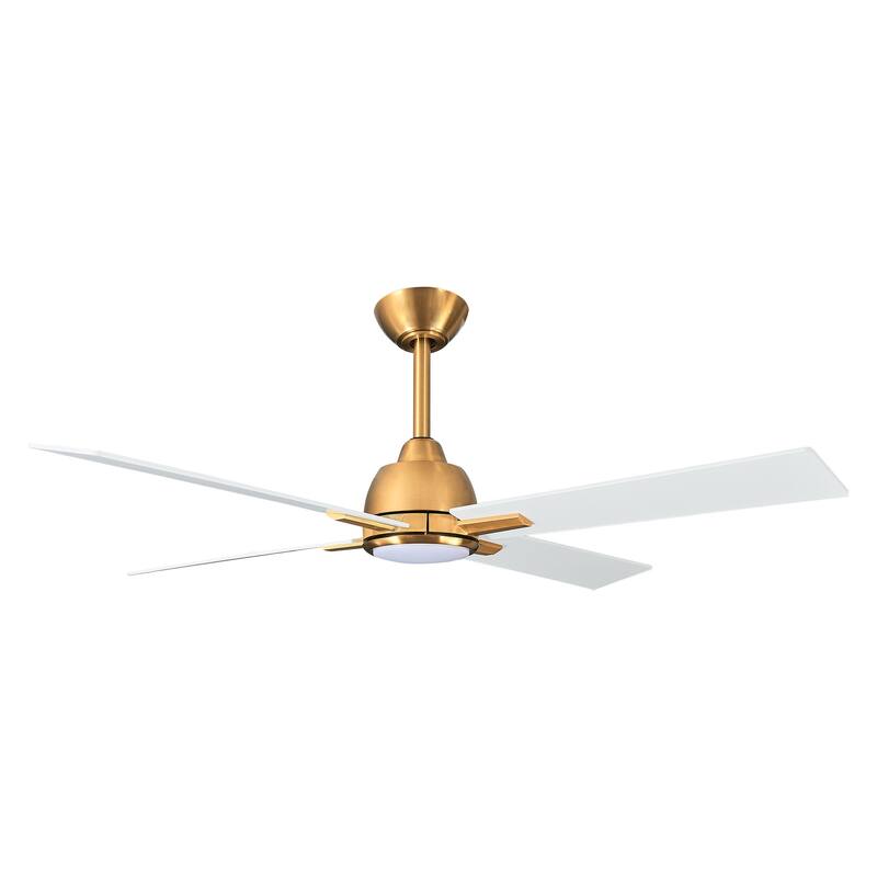 48-inch Gold Plywood Modern Dimmable Ceiling Fan with Light and Remote