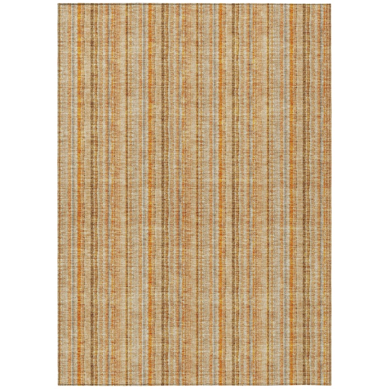 Machine Washable Indoor/ Outdoor Stripe Chantille Rug