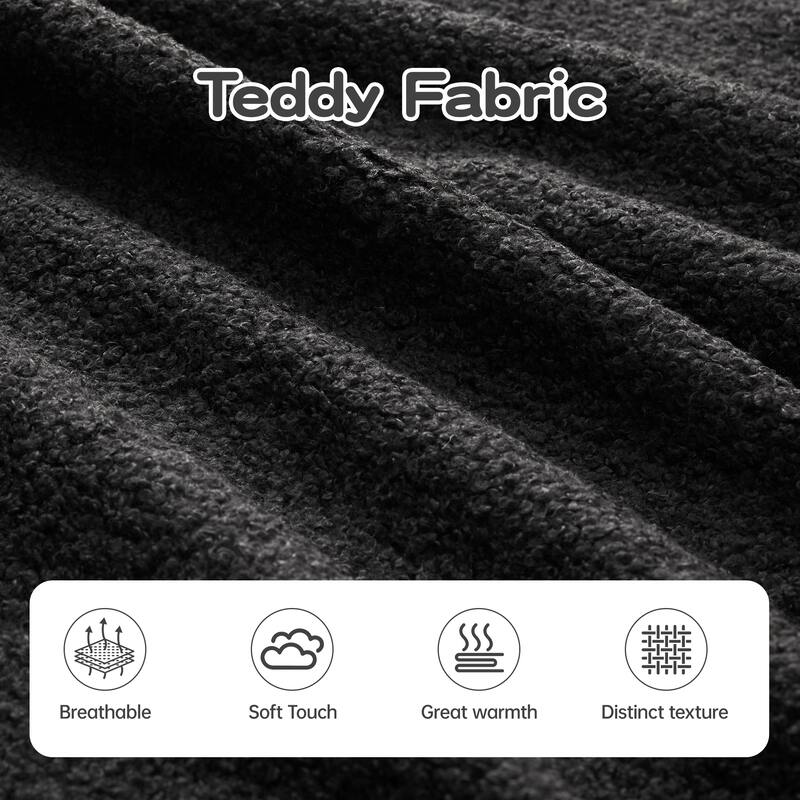 GDF Studio - Aubrey 135" Oversized Teddy Upholstered 4-Seat Boneless Sofa with Symmetrical Aesthetics (No Assembly Required)