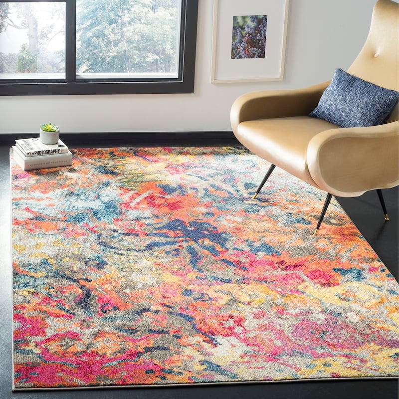 SAFAVIEH Monaco Madhu Boho Rug - 4' x 5'7" - Blue/Orange