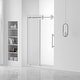 preview thumbnail 12 of 12, Fine Fixtures Frameless Clear Sliding Shower Door With Tempered Glass - Shower Bathroom Door 48 Inch - Satin Nickel