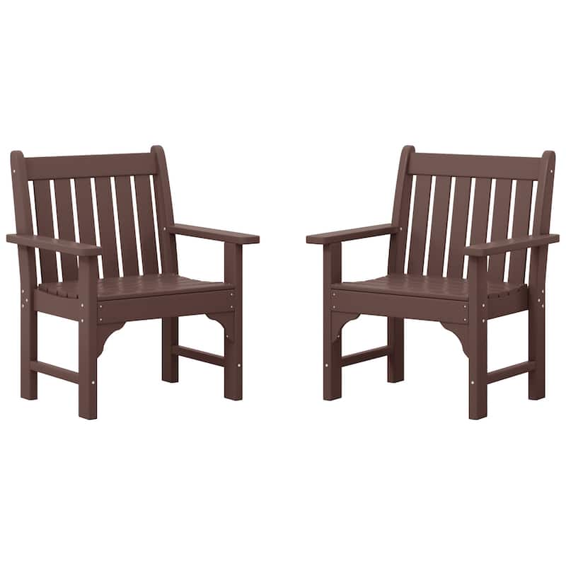 Laguna Outdoor Dining Poly Garden Arm Chair (Set of 2) - Dark Brown