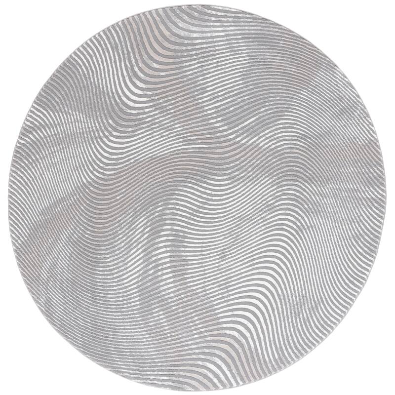 SAFAVIEH Revive Allene Transitional Rug - 6'7" Round - Grey