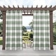 preview thumbnail 10 of 41, ATI Home Indoor/Outdoor Stripe Grommet Top Curtain Panel Pair 54x108 - Seafoam