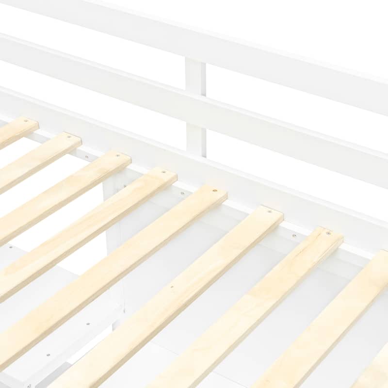 Twin Size Wooden Loft Bed with Built-In Desk, 3-Tier Shelves, Writing Board and Safety Guardrails, Space-Saving Design