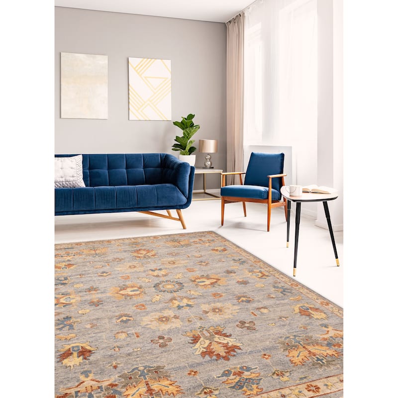 ECARPETGALLERY Hand-knotted Jules Serapi Light Denim Blue Wool Rug - 9'1 x 11'10