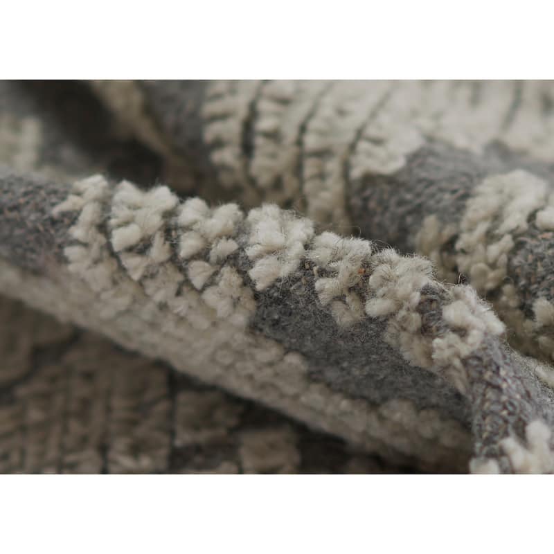 Momeni Bristol Geometric Hand Woven Wool and Cotton Grey Area Rug