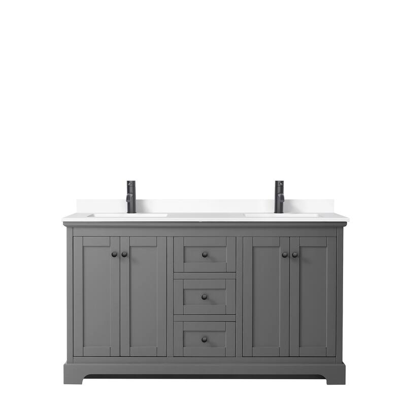 Avery 60 Inch Double Vanity, Cultured Marble Top