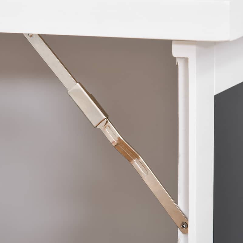 HOMCOM Convertible Folding Desk with Blackboard and Side Shelf Multi-Function Computer Office Workstation