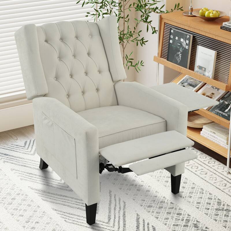 Manual Adjustable Recliner Chair. with Foldable Side Table, USB Charging ports ,Modern Comfy Reclining Chairs