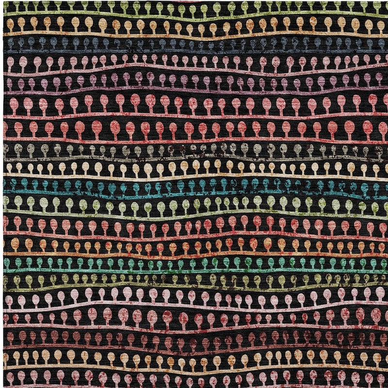 HomeRoots Striped Transitional Rectangle Outdoor Rug