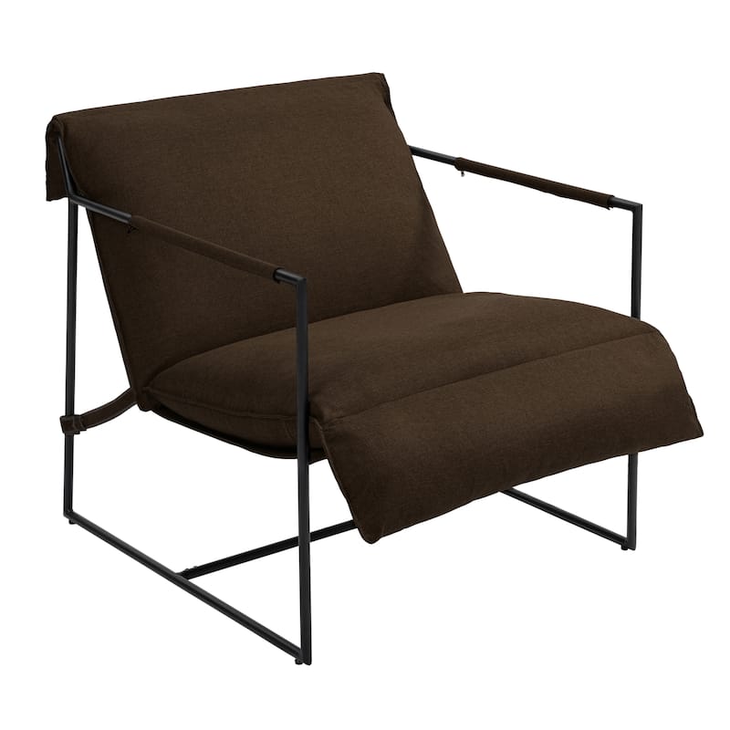 Fabric Armchair Metal Framed Sling Accent Chair