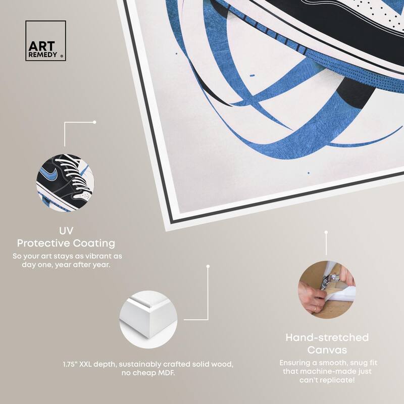 Blue Ribbon Sneaker Canvas by Art Remedy