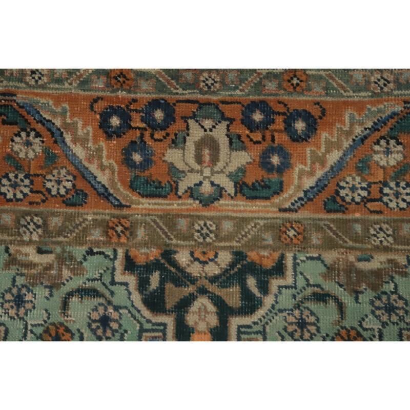 Hand Knotted Oriental 100% Wool Carpet Traditional Floral Oranges & Rust Tabriz Area Rug - 6' 0'' X 4' 6''