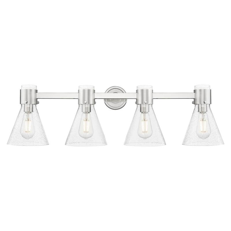 Innovations Lighting 464-4W-G464C-7SDY Lawton Cone 4 Light 34" Wide - Satin Nickel