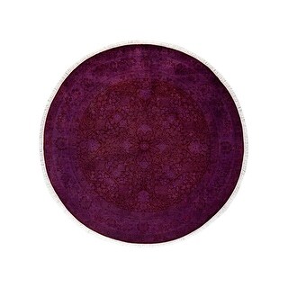 Purple Roung Rug Overton Hand Knotted Wool Vintage Inspired Modern Contemporary Overdyed ...
