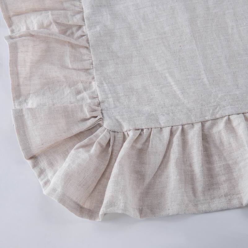 WHOLINENS Washed French Linen Euro Pillow Shams 26x26 Inches