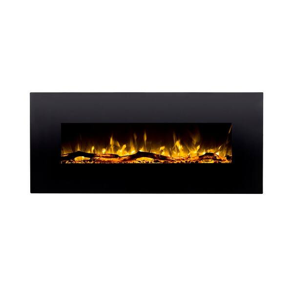 Ashford 50 Black Ventless Heater Electric WallMounted Fireplace - Log - -  30405074