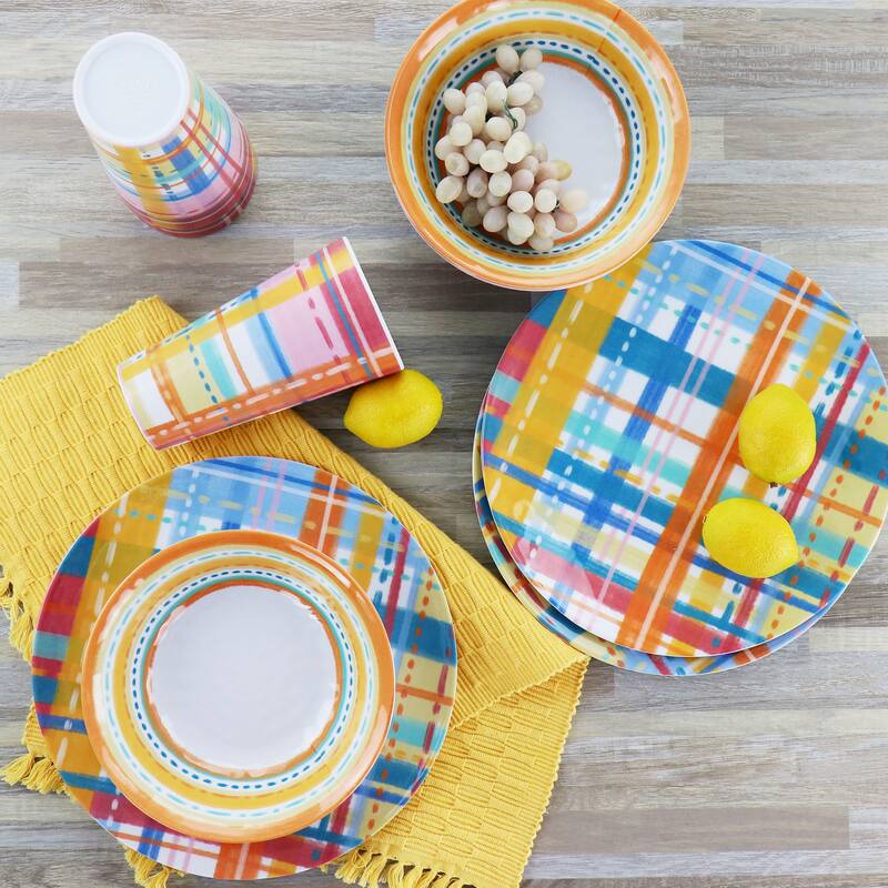 Laurie Gates California Designs Casablanca 12 Piece Melamine Dinnerware Set in Multi - 12 Pieces