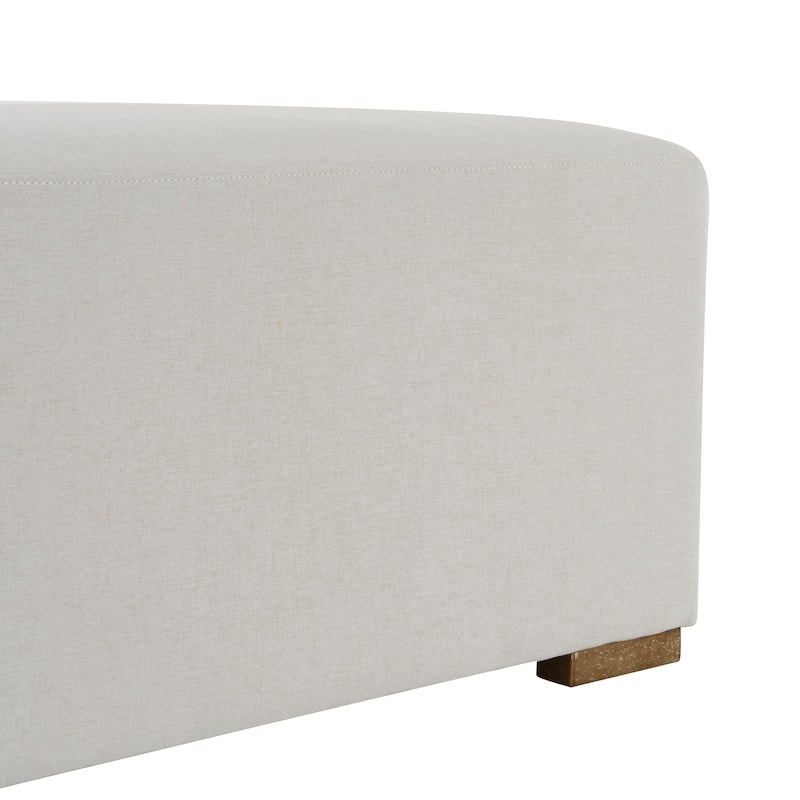 Christopher Knight Home - Lundquist Fabric Simple White Long Ottoman with Silent Base