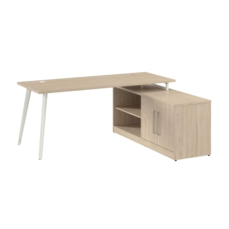 Bush Business Furniture Vista 72W L Shaped Desk with Storage Cabinet