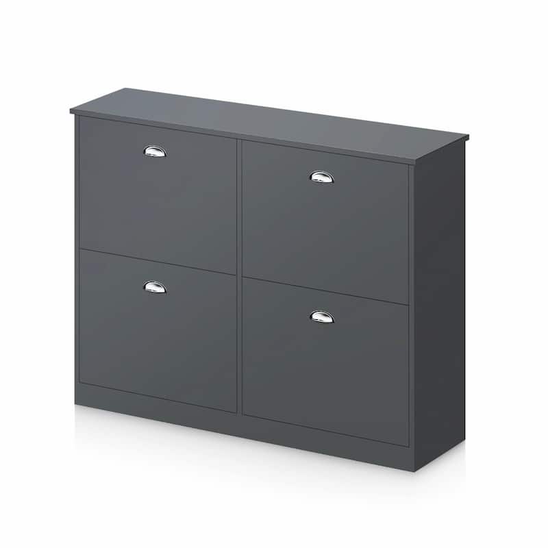 Shoe Cabinet, Hidden Slim Narrow Shoe Rack Cabinet with 4 Drawers