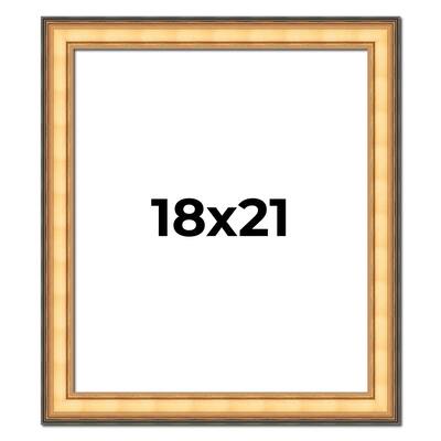 18x21 Frame Gold Plein Aire Solid Wood Picture Frame Width 2 Inches |