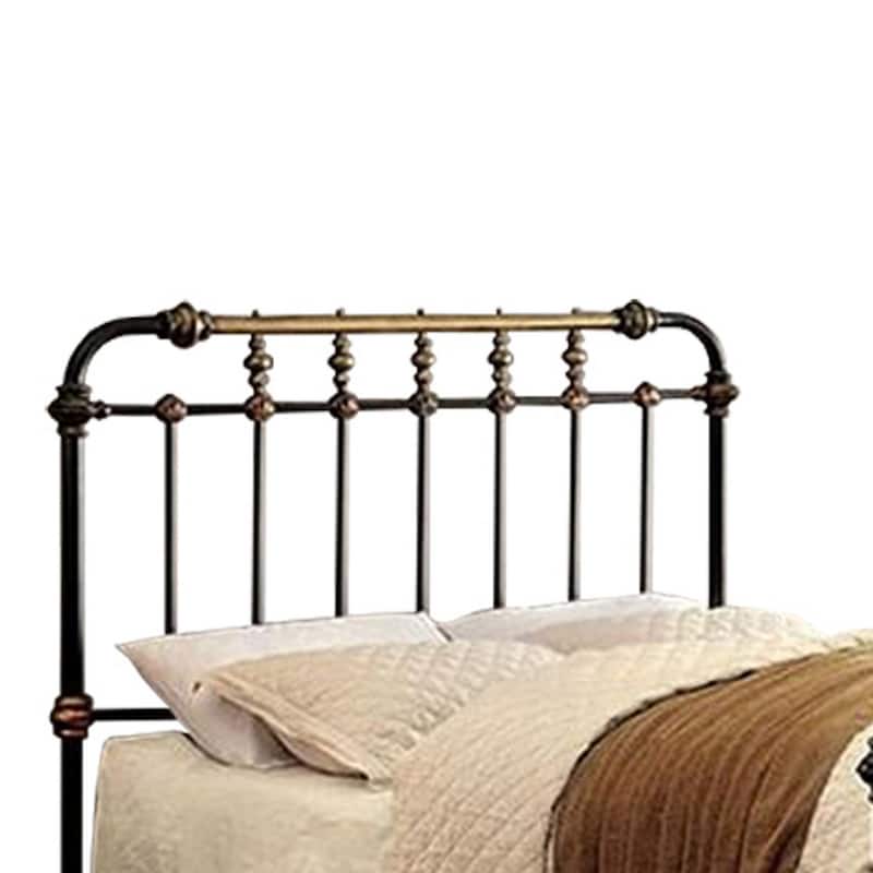 Riana Contemporary Metal Full Size Bed, Black Finish