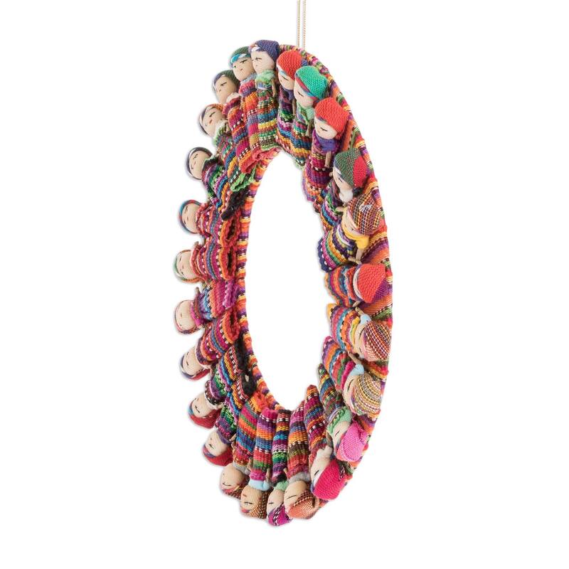 NOVICA Quitapenas Happiness, Cotton wreath - 0.6" H x 9.5" Diam.