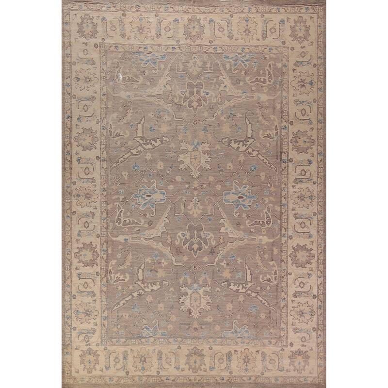 Oushak Turkish Area Rug Vegetable Dye Handmade Wool Carpet - 8'8" x 11'8"