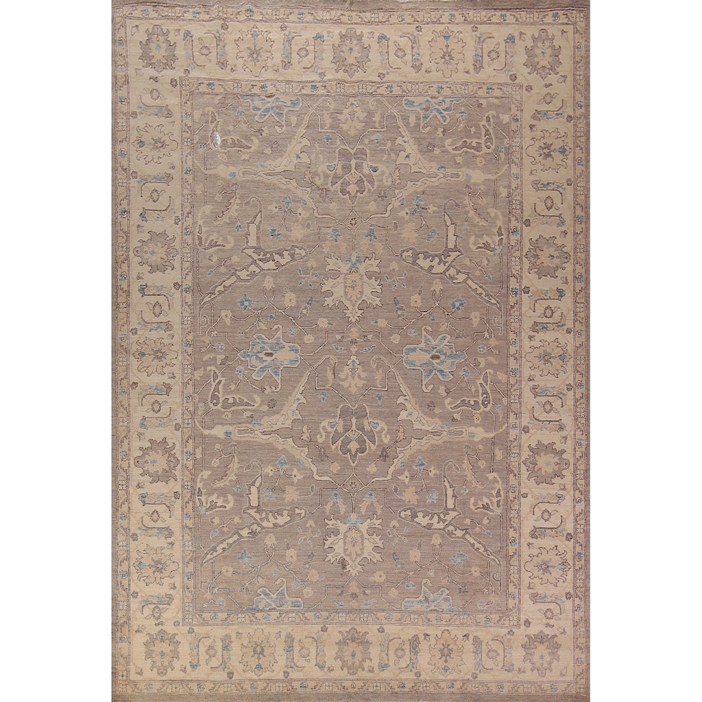 Oushak Turkish Area Rug Vegetable Dye Handmade Wool Carpet - 8'8" x 11'8"