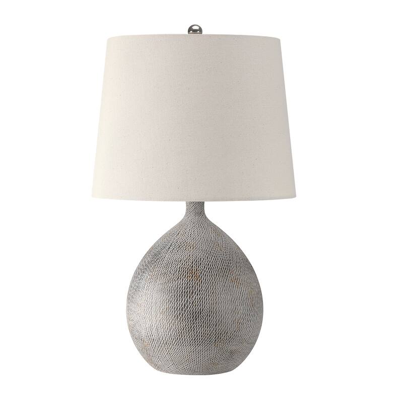 3-Way Ceramic Table Lamp with Hardback Shade - 22 in. H