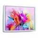 preview thumbnail 2 of 6, Designart "Abstract Paintbrush Spring Flower Bouquet XI" Traditional Floral Framed Canvas Art Print