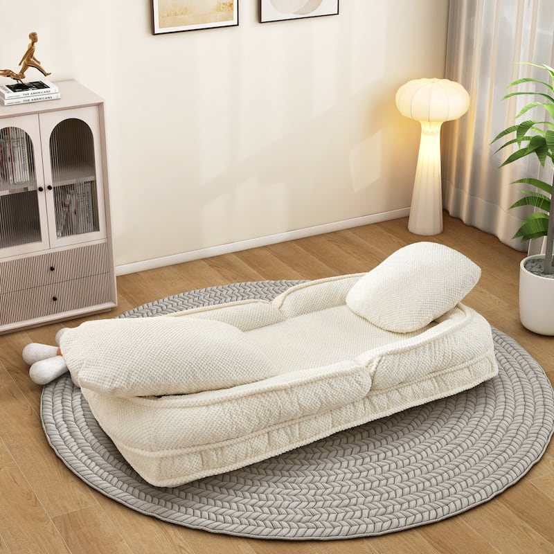 Modern Convertible Accent Chair, Adjustable Floor Lazy Sofa Couch