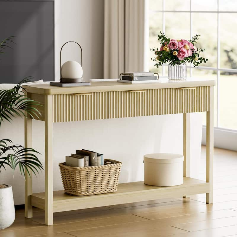51"Wood Console Sofa Table with 3 Drawers for Living Room