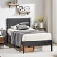 preview thumbnail 21 of 23, VECELO Twin Size Kids Bed Industrial Platform Bed Frame with Wood Headboard,Twin Size Bed Set of 2
