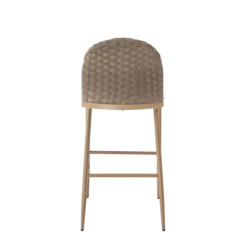 Christopher Knight Home - Esme Barstool in Iron & Rattan with Upholstered Cushion (Set of 2)
