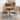 French Style Dining Chair Set of 2 - Solid Wood Frame Antique Painting Linen Fabric Rattan Back