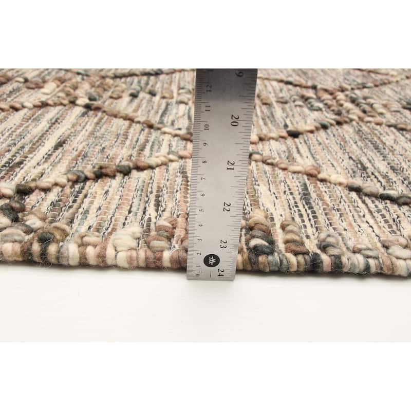 ECARPETGALLERY Braid weave Sienna Brown Wool Rug - 5'2 x 7'2