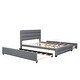 preview thumbnail 10 of 30, Queen Upholstered Platform Bed with Twin Trundle and Storage Drawers