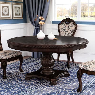Furniture of America Kova Cherry Finish 60-inch Wood Round Dining Table