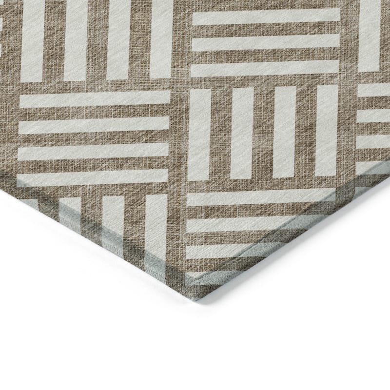 HomeRoots Geometric Transitional Rectangle Outdoor Rug