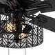preview thumbnail 9 of 12, Roisin River of Goods Black 52 in. Ceiling Fan With 2 LED Lights - 52" x 52" x 13.75"/18.75"